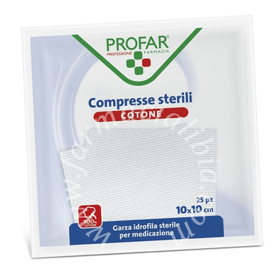 Garza idrofila profar compressa sterile 10x10 cm 25 pezzi