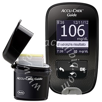 Kit glucometro accu-chek guide mg/dl + pungidito fastclix