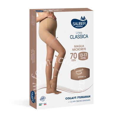 Sauber collant 70 denari premaman maglia microrete neutro beige 4 linea classica