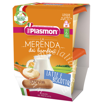 Plasmon la merenda dei bambini merende latte biscotto asettico 2 x 120 g
