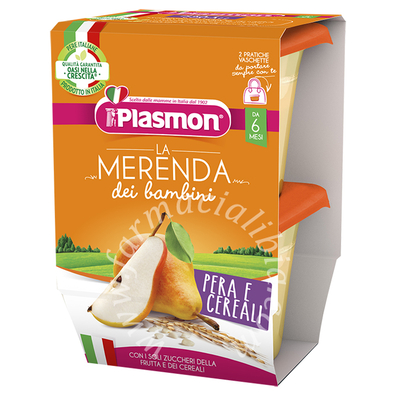 Plasmon la merenda dei bambini sapori di natura pera cereali asettico 2 x 120 g