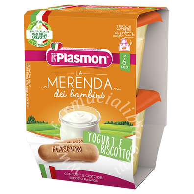 Plasmon la merenda dei bambini sapore di natura yogurt biscotto asettico 2 x 120 g