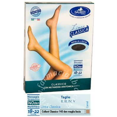 Sauber classico collant 140 denari maglia liscia camel 2