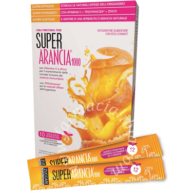 Super arancia 1000 10 stick pack monodose da 3,7g integratore alimentare con edulcorante