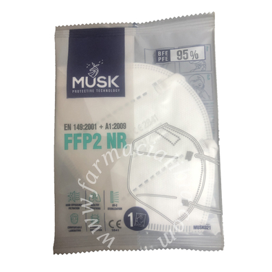 Musk semimaschera filtrante ffp2 bianco 1 pezzo