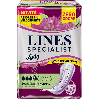 Assorbenti per incontinenza lines specialist lady 4 normal 10 pezzi