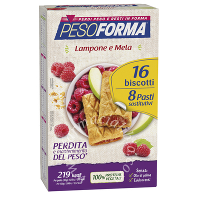 Pesoforma biscotti lampone e mela 16 biscotti x 33g 8 pasti sostitutivi