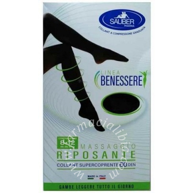 Collant supercoprente sauber 8-12 mmhg fantasia pois piccoli bianco e nero 3