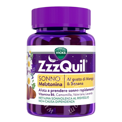 Vicks zzzquil sonno mango & banana 30 pastiglie gommose