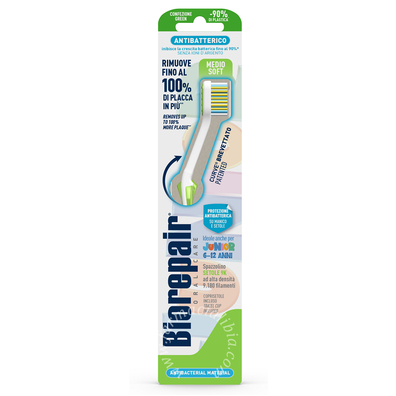 Biorepair oral care spazzolino antibatterico junior 6-12 anni piu' comfort setole medio soft