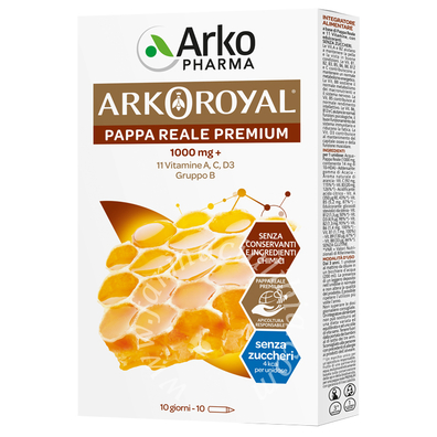 Arkoroyal pappa reale 1000 mg + vitamine senza zucchero 10 fiale