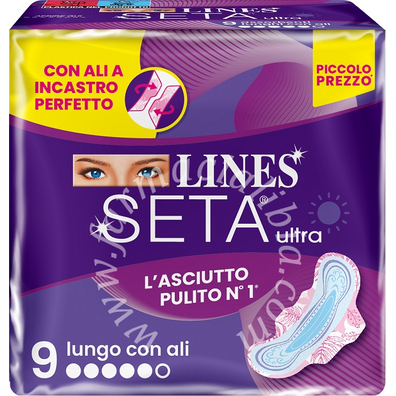 Lines seta ultra assorbenti lungo ali dwct 9 pezzi