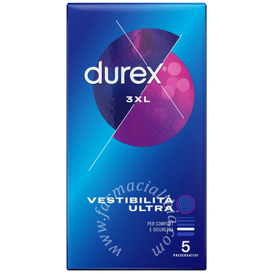 Preservativo durex 3xl vestibilita' ultra 5 pezzi