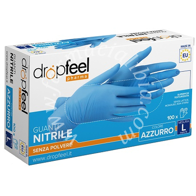 Guanto in nitrile dropfeel senza polvere azzurro taglia l 100 pezzi