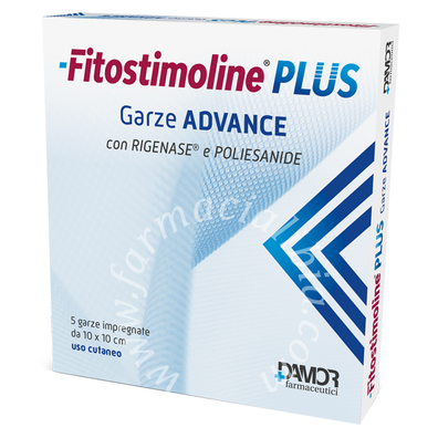 Fitostimoline plus garze advance impregnate 10x10 cm 5 pezzi