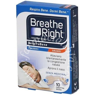Cerotti nasali breathe right classici grandi 10 pezzi