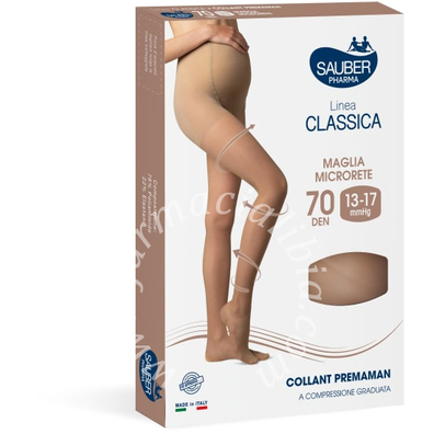 Sauber collant 70 denari premaman maglia microrete neutro beige 3 linea classica