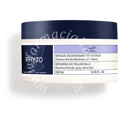 Phyto paris violet maschera anti giallo riparatrice per capelli biondi decolorati grigi bianchi 200 ml