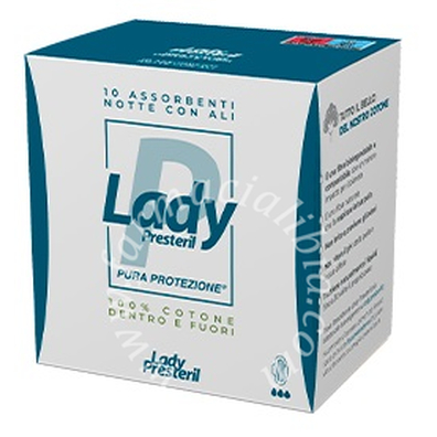 Lady presteril assorbenti notte con ali ripiegati biodegradabili 10 pezzi