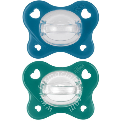 Chicco dual soft succhietto azzurro 16-36 mesi 2 pezzi