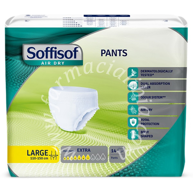 Pannolone soffisof air dry pants extra l 14 pezzi