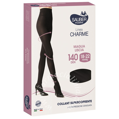 Sauber charme collant supercoprente 140 denari nero 5