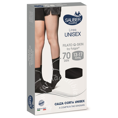 Sauber pharma unisex qskin calza corta 70 nero small