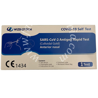 Test antigenico rapido covid-19 wizboitech sars-cov2 autodiagnostico rilevazione qualitativa antigene sars-cov-2 in tamp nasale