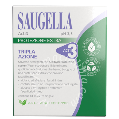 Saugella acti3 salviettine 10 pezzi