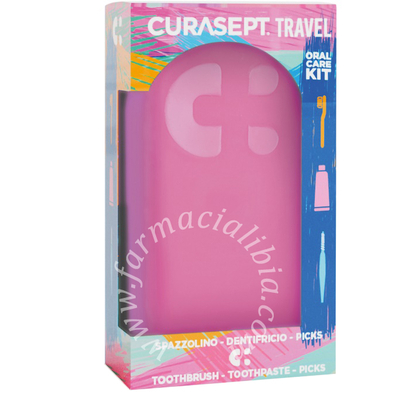 Curasept travel fuxia 1 spazzolino + 1 dentifricio 20 ml + 3 picks