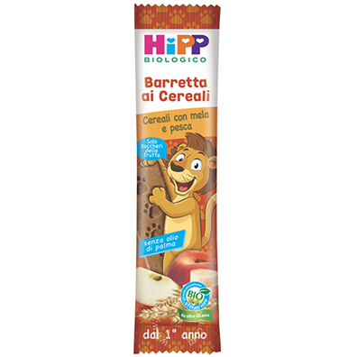 Hipp bio barretta ai cereali con mela/pesca 20 g