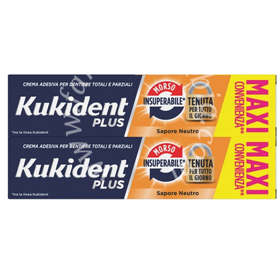 Kukident bipacco morso insuperabile crema adesiva dentiere 57 g x 2