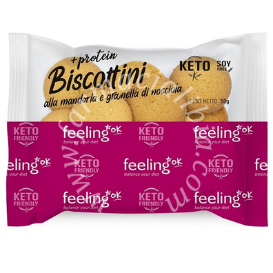 Feeling ok +protein biscottini alla mandorla e granella di nocciola 50 g