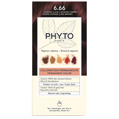 Color kit phytocolor 6,66 castano intenso rosso ciliegia 1 latte rivelatore 50 ml + 1 crema colorante 50 ml + 1 maschera prolunga colore 10 ml + 1 paio di guanti