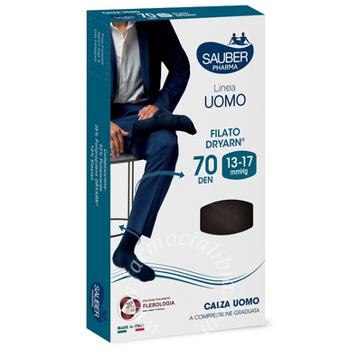 Sauber pharma uomo calza dryarn 70 denari blu taglia s/m