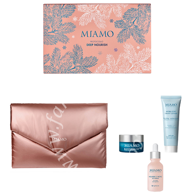 Miamo 2025 cof. xmas deep nourish nourish 3 biotic rich serum 30 ml + hydra soft creamy cleanser 50 ml + longevity cell care deep balm cream 10 ml