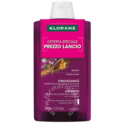 Klorane shampoo chinina crescita 400 ml prezzo lancio