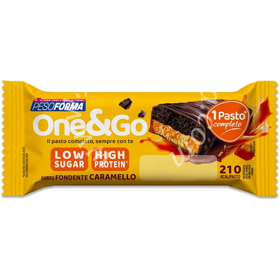 Pesoforma one & go barretta fondente caramello 62 g con edulcorante