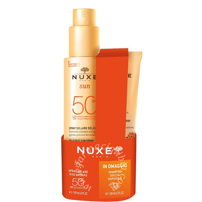 Nuxe sun olio spf50 150 ml + shampoo doccia doposole 100 ml