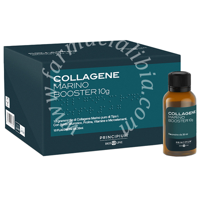 Principium collagene marino booster 10 g 10 flaconi da 30 ml con edulcorante senza glutine senza lattosio