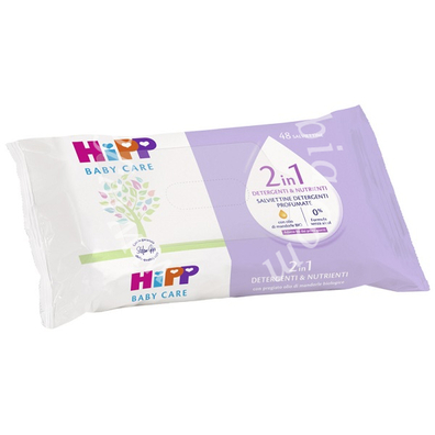 Hipp salviettine 2 in 1 detergenti&nutrienti 48 pezzi