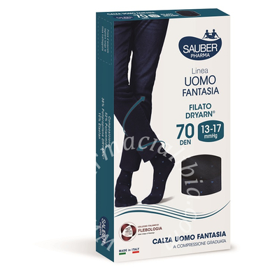 Sauber uomo dryarn 70 denari blu pois azzurro l/xl
