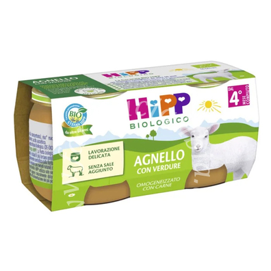 Hipp bio omogeneizzato agnello con verdure 2 pezzi da 80 g
