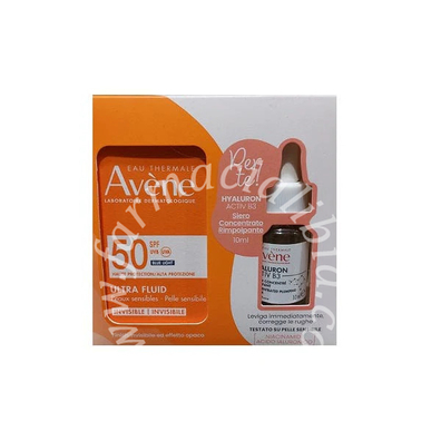 Eau thermale avene solare ultra fluid spf50 50 ml + hyaluron active b3 siero 10 ml