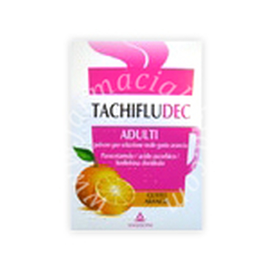 Tachifludec polvere per soluzione orale gusto arancia  paracetamolo, acido ascorbico, fenilefrina cloridrato adulti  10 bustine