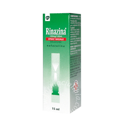 Rinazina 1 mg/ml spray nasale, soluzione  nafazolina 100 mg/100  soluzione flacone 15 ml