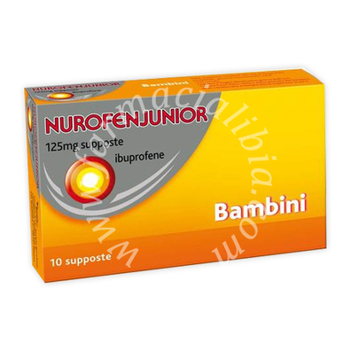 Nurofenjunior 125 mg supposte bambini  ibuprofene 10 supposte in blister al
