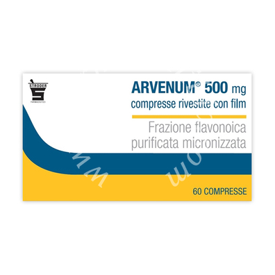 Arvenum 500 mg compresse rivestite con film  frazione flavonoica purificata micronizzata 60 compresse in blister pvc/al
