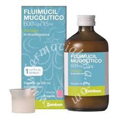 Fluimucil mucolitico 600 mg/15 ml sciroppo n-acetilcisteina flacone 200 ml