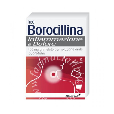 Neo borocillina infiammazione e dolore 400 mg granulato per soluzione orale  ibuprofene in bustina 12 bustine in carta/pe/al/surlyn